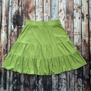 Anne Taylor Loft Green Tiered Skirt